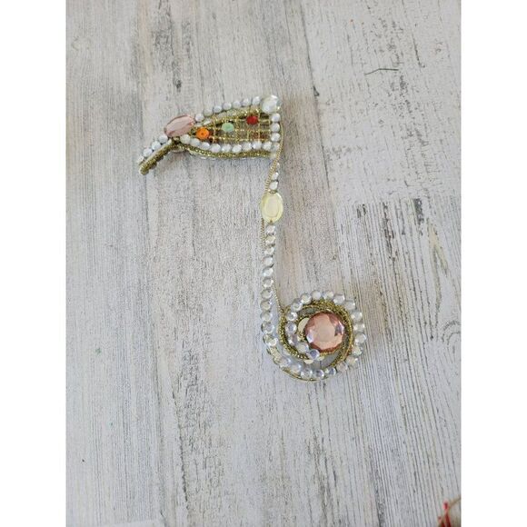 Sequin glitter music note ornament Xmas decor Golden - Picture 1 of 7